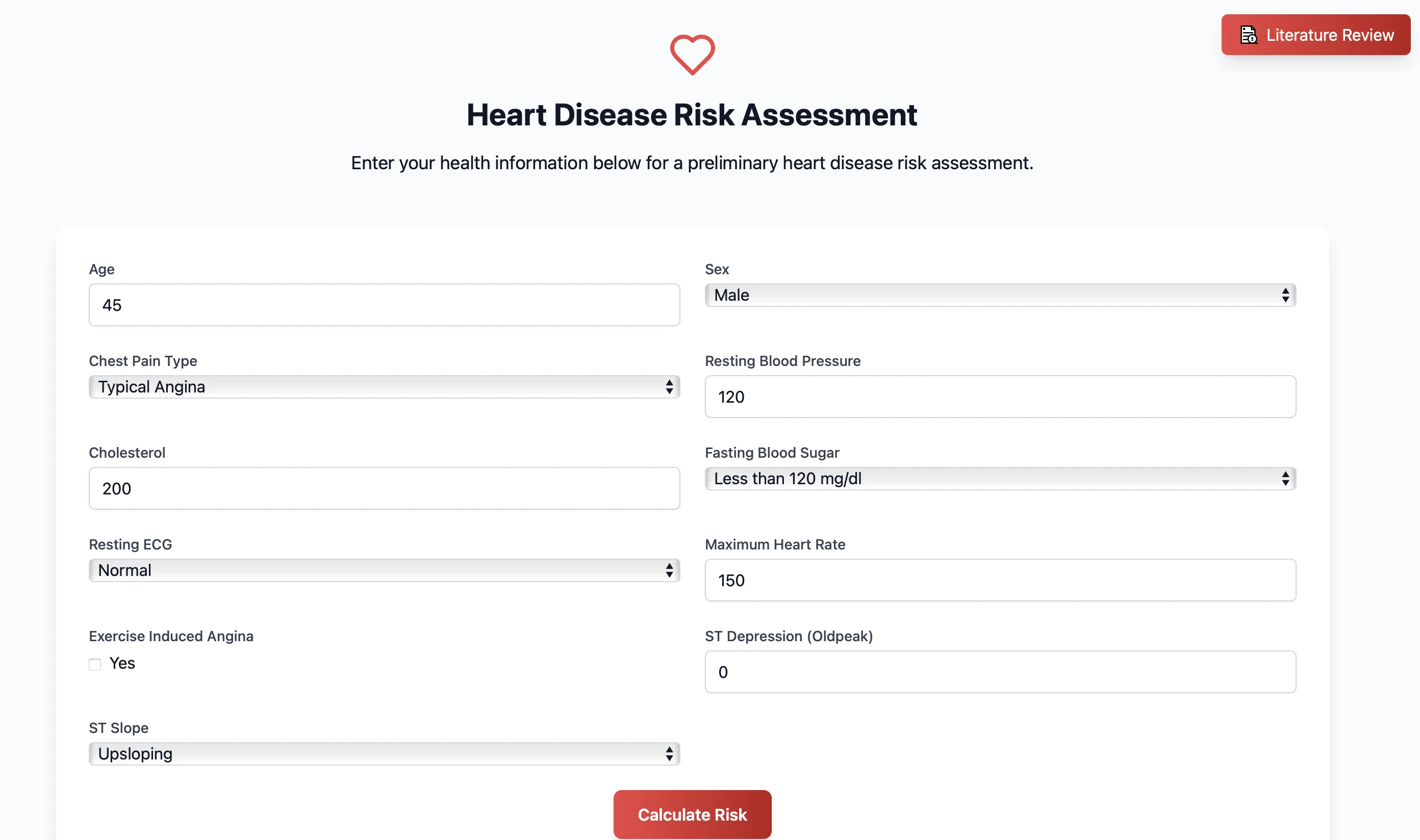 Heart Risk Detection Screenshot